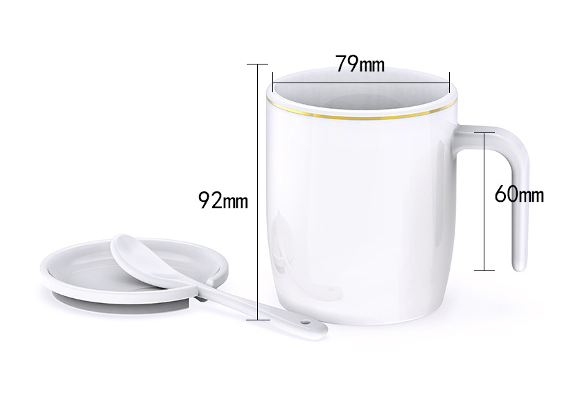 Luxury Wireless Charging Heated Coffee Mug with Gold Trim