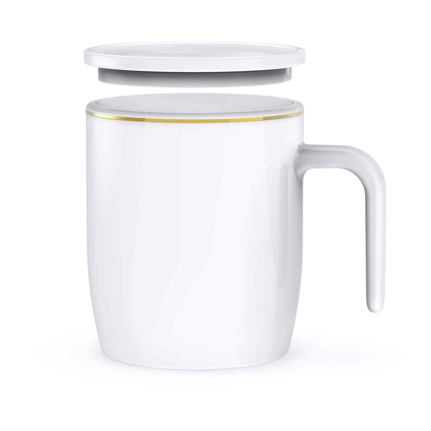 Luxury Wireless Charging Heated Coffee Mug with Gold Trim