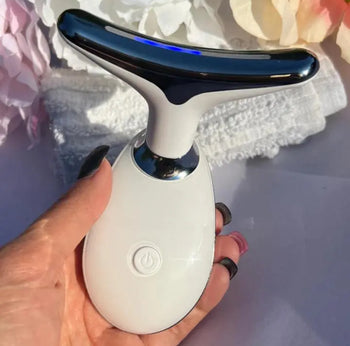 Beauty Facial Massager, 7 Color Wavy Acne Beauty Microcurrent Facial Device Skin Firming for Face Neck Beauty Device